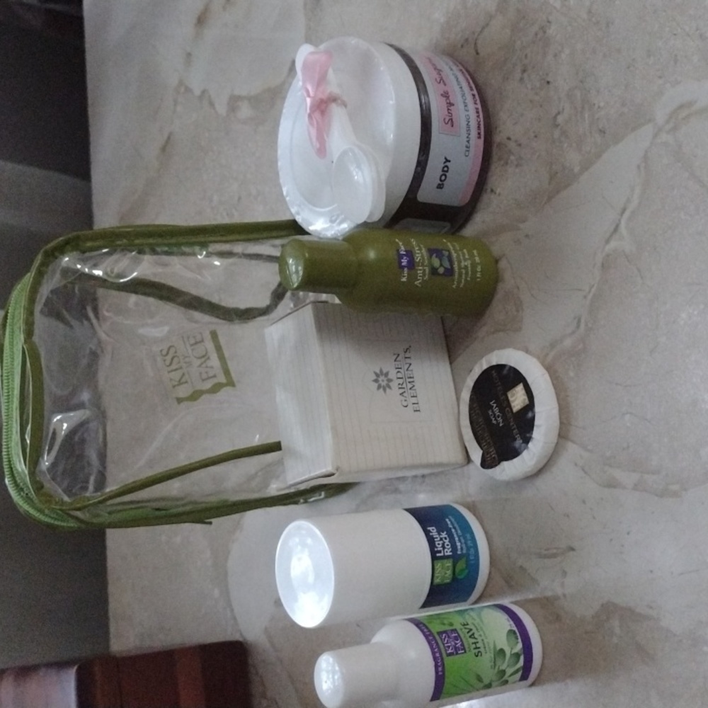 Exfoliant and other beauty products